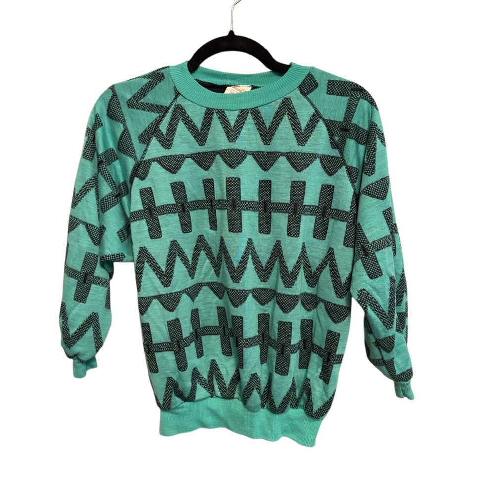 Vintage St. Michael Geometric Green Sweater
